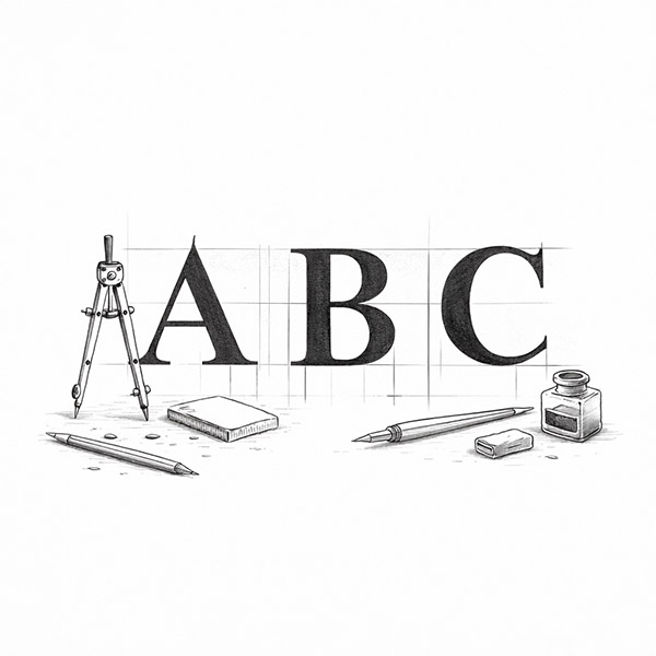 Rzeźba liter i kompozycja napisów nagrobnych