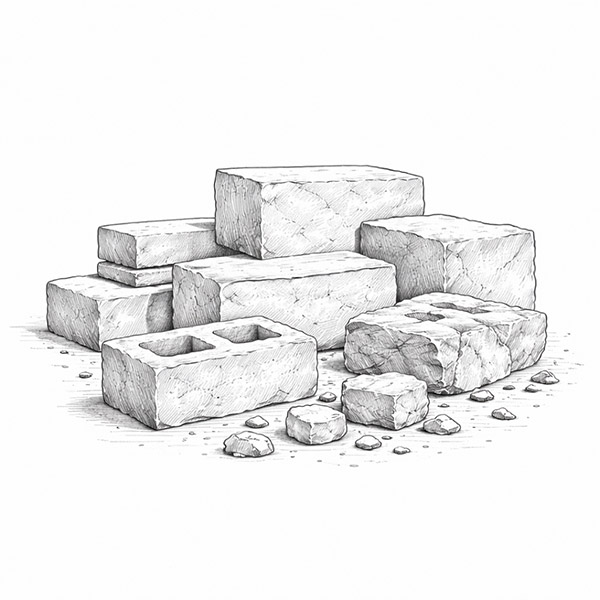 Kamienne pustaki i inne kamienie murarskie